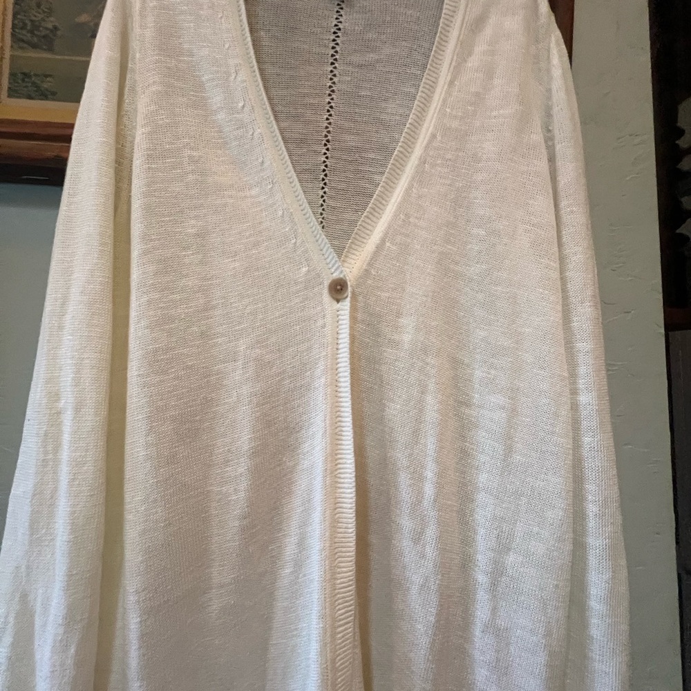 Banana Republic Cream Button-Up Cardigan - Picture 2 of 4